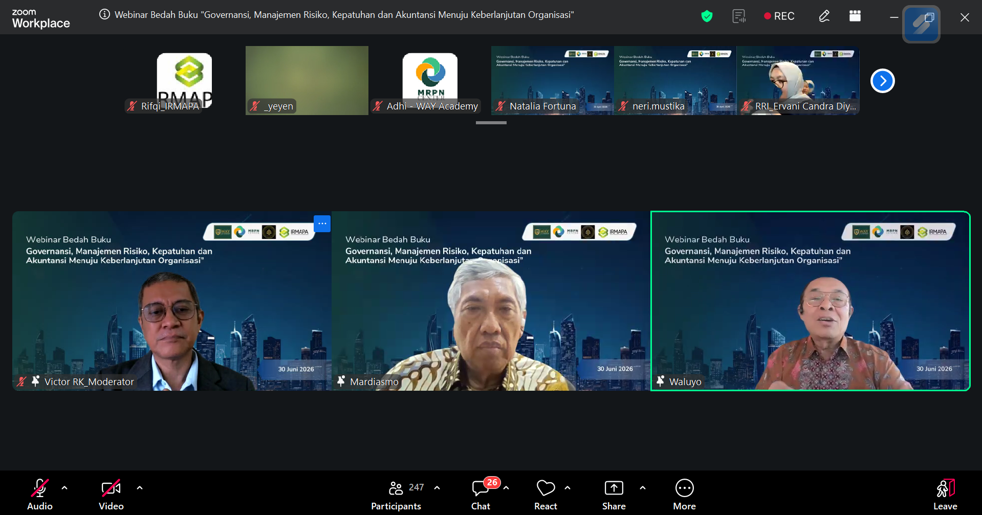 Press Release Webinar Bedah Buku Governansi: Manajemen Risiko, Kepatuhan, dan Akuntansi Menuju Keberlanjutan Organisasi